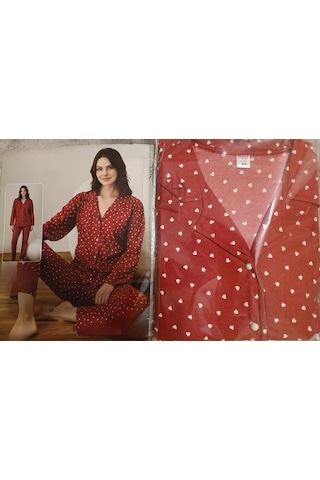 Boyraz Kadın Süet Boydan Düğmeli Pijama Takımı 02021 - 1 Adet 001