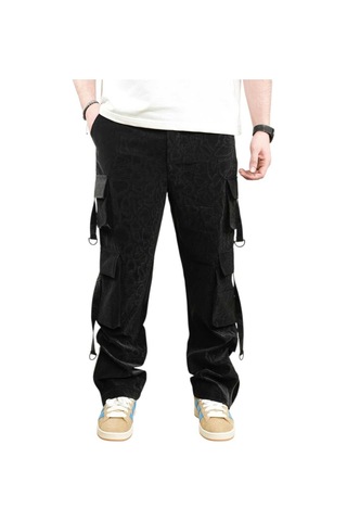 Black Cep Detaylı Lastik Bel Pantolon Siyah