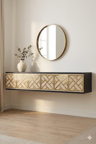 Da1238atg Arex Dresuar , Antre Hol Rafı Antrasit-traverten-gold 120cm