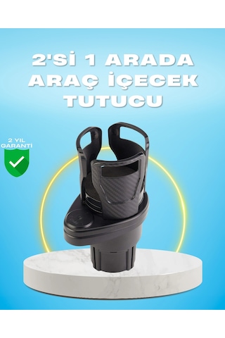 Çiftli Araba Bardak Tutucu Karbon Fiber Görünümlü 360 Ayarlı Çok Renkli