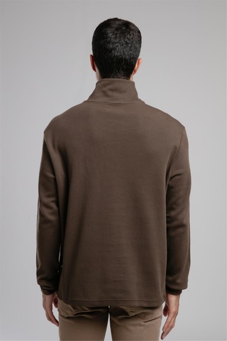 Lee Cooper Desona Erkek Dik Yaka Sweatshirt Yeşil-21016 Haki