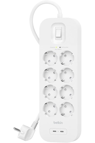 Belkin 8'li Yüksek Gerilim Korumalı Çoklu Priz, 2x Pd Usb-c