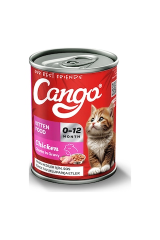 Cango Yavru Yaş Kedi Maması Tavuklu 415gr 36lı