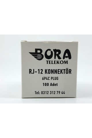 Rj-12 6P4C Soket (1 Kutu 100 Adet) ( Ürün Adınıza Faturalı )
