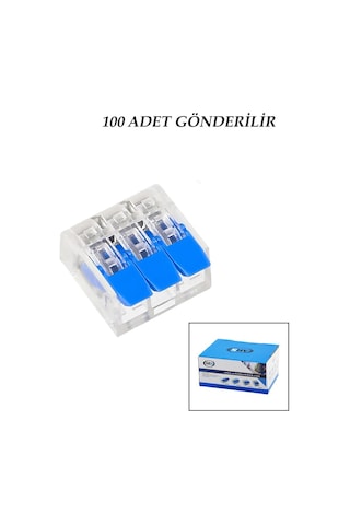 100 Adet 3 Lü 2x2.5 Kablo Geçmeli Mandallı Buat Klemensi Bx40 2