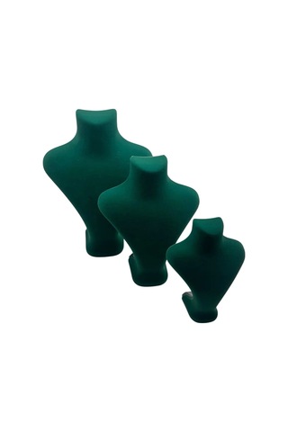 Yerli Üretim Süet Kumaş Yeşil Renk Üç Boy Takı Mankeni Çok Renkli