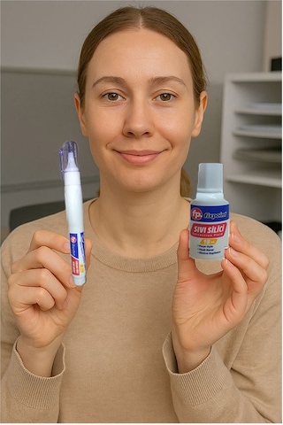 Sıvı Silici Daksil Ve Kalem Daksil 12 Adet Fırçalı Sıvı Düzeltici Daksil Yazı Düzeltici Okul Ofis Büro Fırça Uçlu Daksi