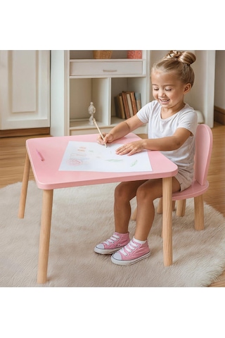 Bee Smart Pembe Naturel 1 Sandalyeli Set - Standart Diğer