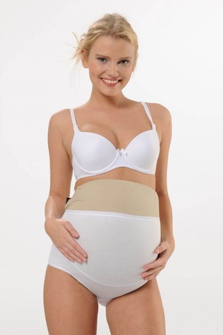 Hmd Underwear Kadın 3'lü Beyaz Pamuklu Yüksel Bel Hamile Lohusa Külot & Rahat Doku -hmd1413-3 Beyaz