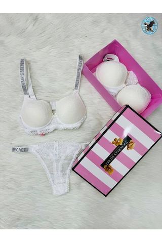Victoria"s Secret Pusch Up Set Alt Üst Dolgulu Sütyen Ve Külot Takım 2"liset Beyaz