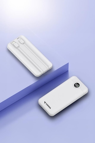 Torima TRM-1015 10000 mAh 2 Çıkışlı Taşınabilir Hızlı Şarj Dijital Göstergeli Powerbank Beyaz