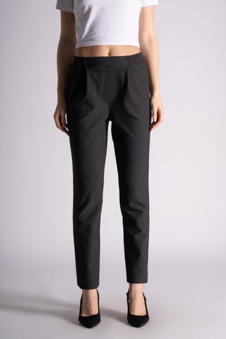 Braccas Kadın Yandan Cepli Beli Lastikli Ve Pileli Slim Fit Jogger Pantolon Antrasit Antrasit