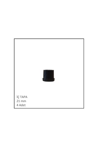 Plastik İç Tapa, Yuvarlak, 21 Mm 4 Adet Siyah