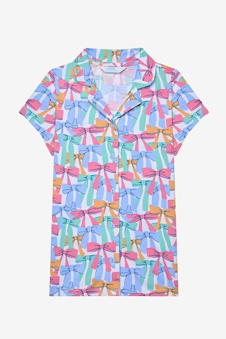 Penti Kız Çocuk Colorful Bows Pamuklu Gömlek Kırık Beyaz Pijama Takımı