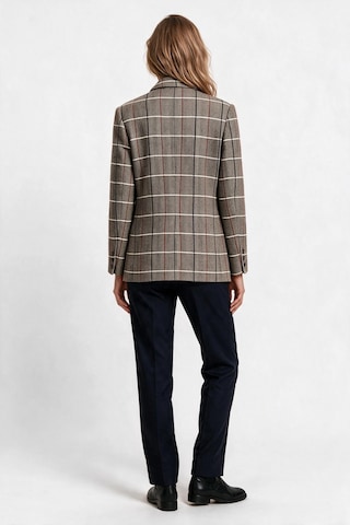 Marsel&leon Marsel Leon Kadın Kruvaze Çizgili Balıksırtı Blazer Ceket Kahve