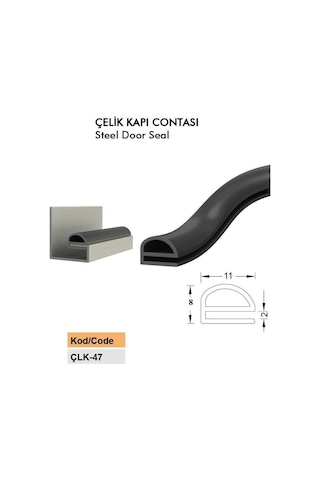 Çelik Kapı Fitili Çelik Kapı Contası Geçmeli Eşik Fitili 6 Metre Siyah Diğer