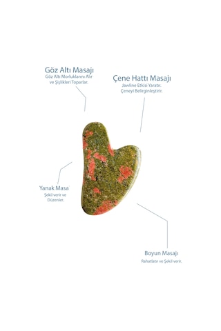 Seay Unakit Taşı Doğal Taş Sertifikalı Gua Sha Yüz Masaj Aleti