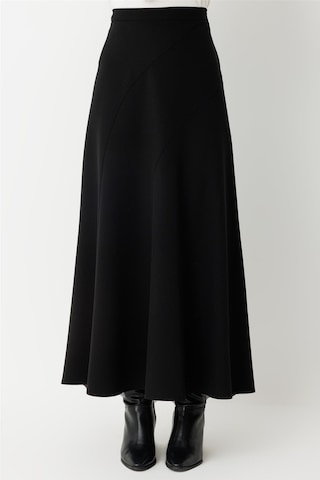 Verev Parça Detaylı Etek Siyah Siyah