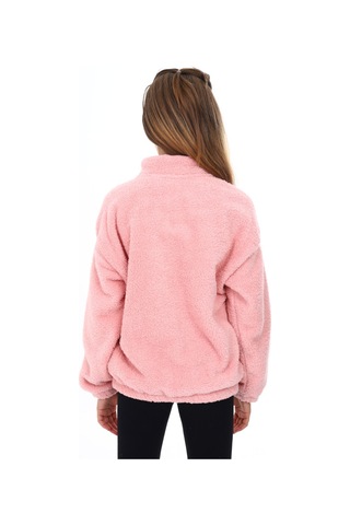 Toontoy Kız Çocuk Nakışlı Peluş Hırka Pudra