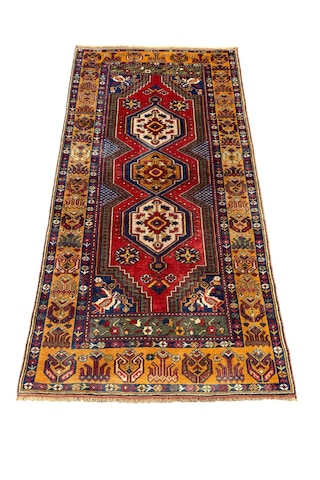 El Dokuma Az Hatalı Yahyalı Halısı 105x205 Kök Boya %100 Yün Halı