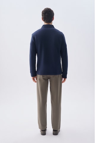 Mudo Erkek Erkek Lacivert Tekstürlü Polo Yaka Sweatshirt 1266196