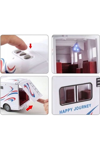 Sürtmeli Sesli Işıklı Oyuncak Karavan Kapıları Açılabilen 29 Cm