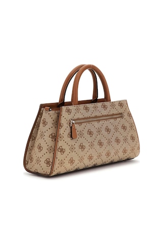 Kadın Monogram Desenli Yapılandırılmış El Çantası - Kahverengi Kahverengi