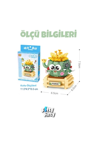Loz Mikro Blok Serisi Kaktüs Figürü 450 Parça Oyuncak Yapım Seti Fflz-8834