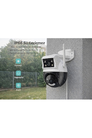 4mp Çift Lens Wifi Güvenlik Kamerası Otomatik Takip Gece Görüş Ip66 Dış Mekan
