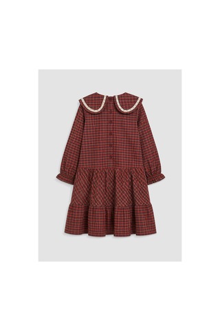 LC Waikiki Alıta Cıty Farkıyla Lcw Kids Yeşil Gabardin Ekose Kız Çocuk Elbise Yesil - 930599416 Yesil