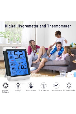 Thermopro Tp55 Dijital İç Mekan Higrometre Termometresi Sıcaklık Ve Nem Monitörü Bebek Odası Çocuk Odası Nemi