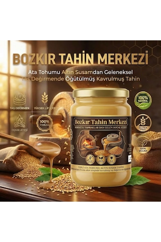 Bozkır Tahin Merkezi Yerli Ata Tohumu Altın Susam Taş Değirmen Tahini Kavrulmuş 600 G