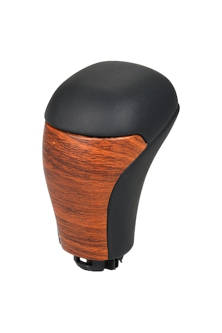 Ranyeek Toyota Yeni Prado, Highlander, Land Cruiser Prado 150 Fj150 2018-2020 Otomatik Vites Kolu Kolu Başı - Ahşap Desenli Pu Deri + Plastik Siyah