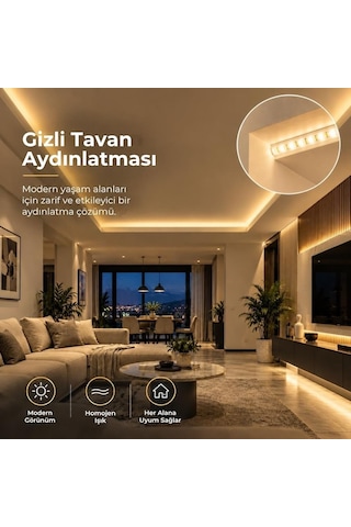Şerit Led Gün Işığı 220v Yüksek Parlaklık 120 Led/m Tak Çalıştır Fişli Anahtarlı Silikonlu İç/dış M 2.5 Metre