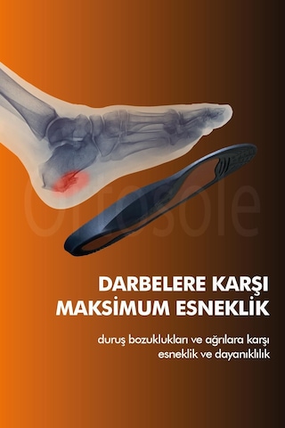 Ortosole O2206 - Yumuşak Günlük Ortopedik Şok Emici Ve , Jel li Konfor İç Tabanlık 40 - 45