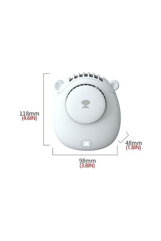 Taşınabilir Boyun Fan Sevimli Ayı Açık Seyahat Elbisesi Bel Olabilir Hung Küçük Fan Ayarlanabilir 2 Hız Minifan G41 Dbs4mh Mavi