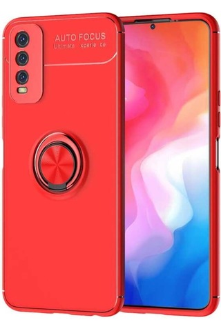 Vivo Y11S Kılıf Zore Ravel Yüzüklü Silikon Kılıf