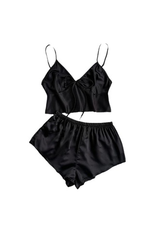 Buz İpek Atlet Pijama Kadın Moda İki Parça Ev Giyim İnce Ev Askılı Şort Takımı Kırmızı