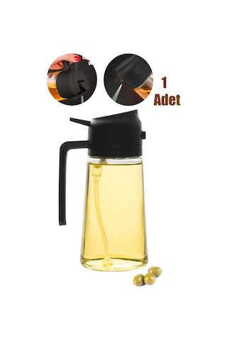 Porsima Alk-3159 Çok Amaçlı Cam Sprey Şişe Yağlık Yağdanlık Siyah
