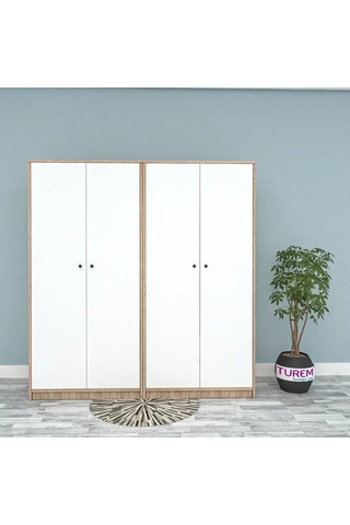 Troy 4 Kapılı Gardırop Mdf Sis Gri