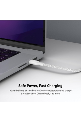 Belkin Braided 100w Usb-c Kablo Beyaz - 2 Metre