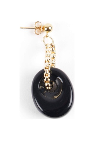 Siyah Taşlı Gold Küpe W26kup002 Uw26kup002100 çok renkli