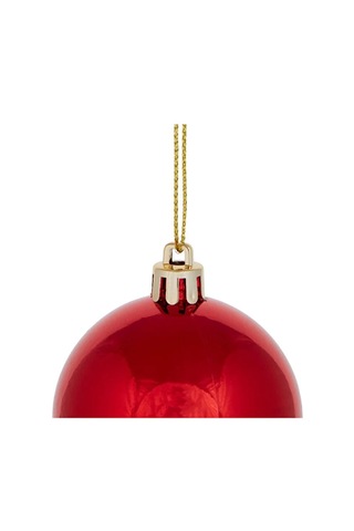 Yılbaşı Süsü 10 Adet 6 Cm Top Süs Kırmızı