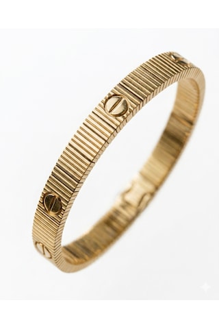 Unisex Limitsiz Aşk Detay Çelik Bileklik Gold