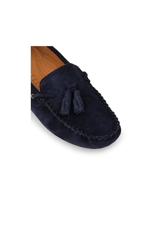 Deery Kadın Hakiki Süet Lacivert Püsküllü Loafer - Dl506zlcvc01