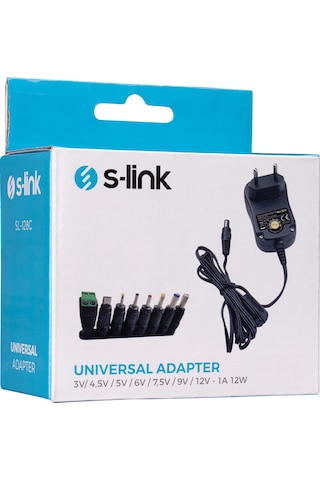 Adaptör S-Link Sl-128C 3V/4.5V/5V/6V/7.5V/9V/12V 1A 12W 5.5x2.1