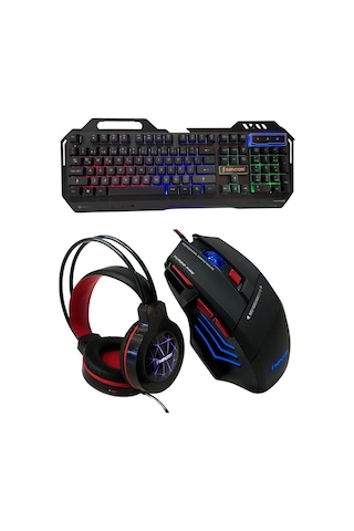 Snrelk Sencrom Rgb Gaming Klavye Mouse Kulaklık Full Oyuncu Set Diğer
