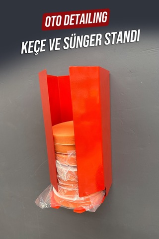 Premium Keçe Ve Sünger Standı -duvar Tipi Metal Oto Kuaför Pad Düzenleyici