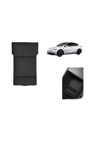Tesla Model Y Juniper 2025 Ve Sonrası Uyumlu Saklama Kutusu Konsol Ortası Raf Düzenleyici Siyah