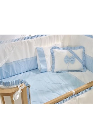 Meltem Kids Bambino Mavi Pamuklu Bebek Uyku Seti 70 x 110 CM Mavi
